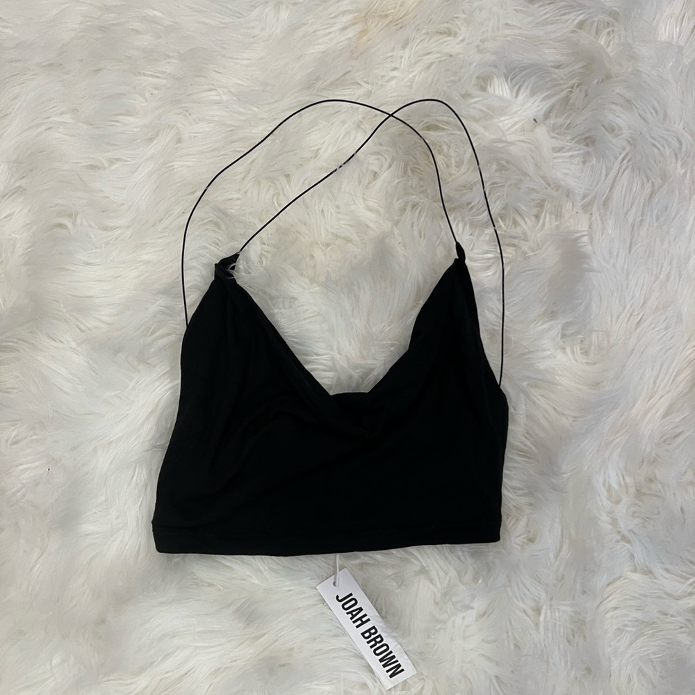 joah brown cowl neck crop